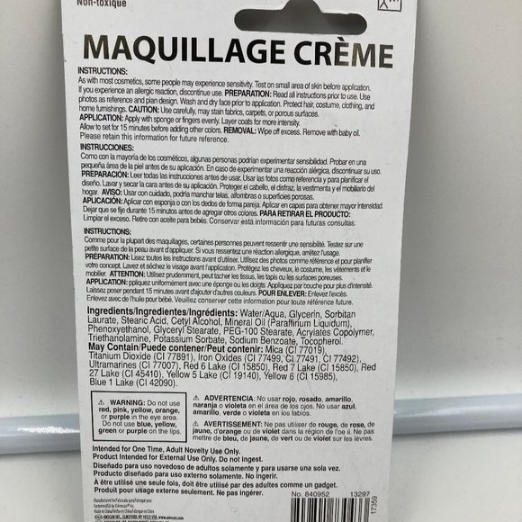 Amscan BLACK Cream Makeup Costume Accessory 0.7 oz. - Picture 2 of 2